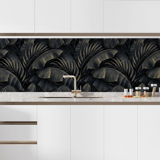 Self Adhesive Kitchen Splashback - Tropical leaves