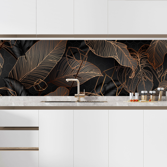 Self Adhesive Kitchen Splashback - Tropical leaves