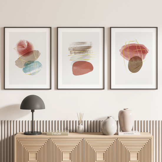 Set Of 3 Posters - Abstract watercolor