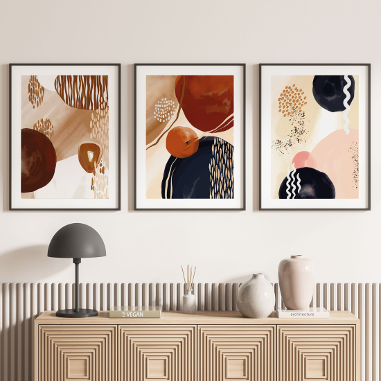 Set Of 3 Posters - Boho abstract