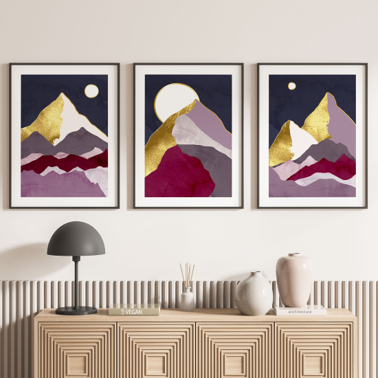 Set Of 3 Posters - Boho Landscapes