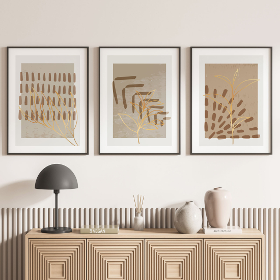 Set Of 3 Posters - Boho Leaves