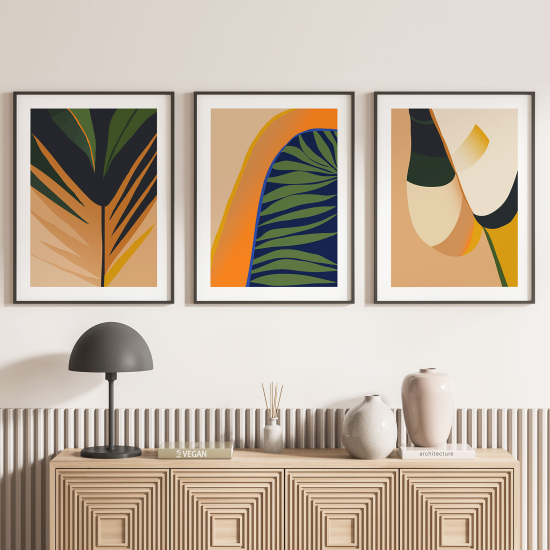 Set Of 3 Posters - Design Leaves