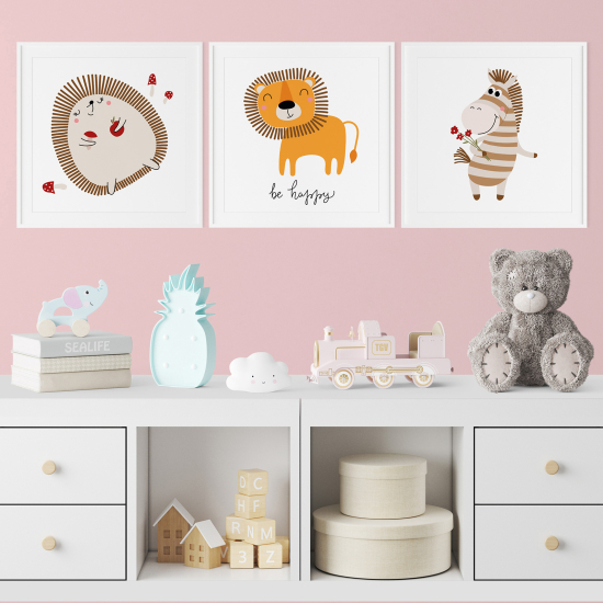 Set Of 3 Posters for Kids - Animals