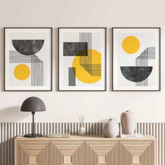 Set Of 3 Posters - Geometric shape