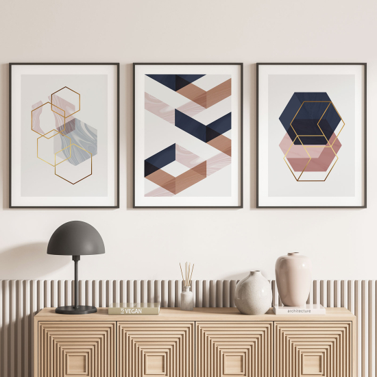 Set Of 3 Posters - Geometric Shapes