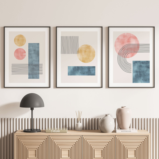 Set Of 3 Posters - Geometric shapes