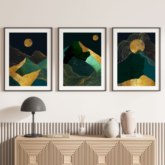 Set Of 3 Posters - Mountain landscapes