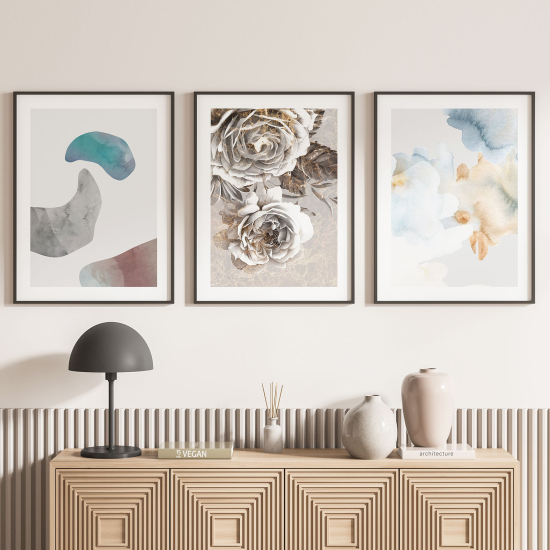 Set Of 3 Posters - Roses Design