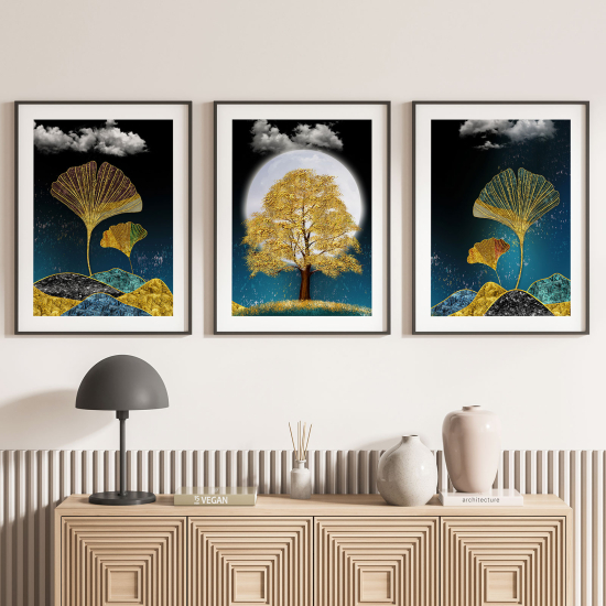 Set Of 3 Posters - Tree Leaves