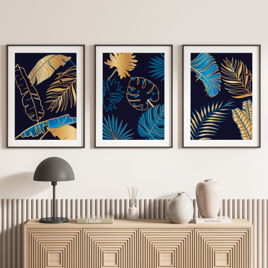 Set Of 3 Posters - Tropical leaves