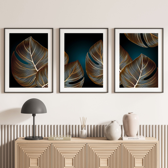 Set Of 3 Posters - Tropical leaves