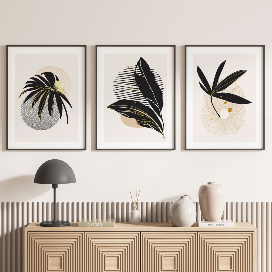 Set Of 3 Posters - Tropical leaves