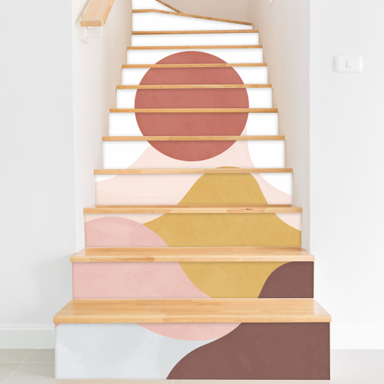 Stair riser stickers - Boho Landscape