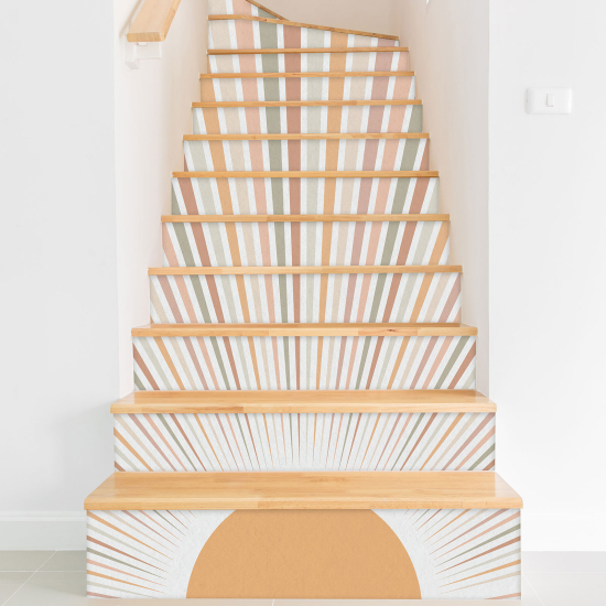 Stair riser stickers - Boho Sun