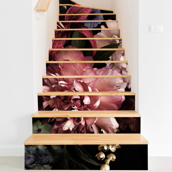 Stair riser stickers - Flowers