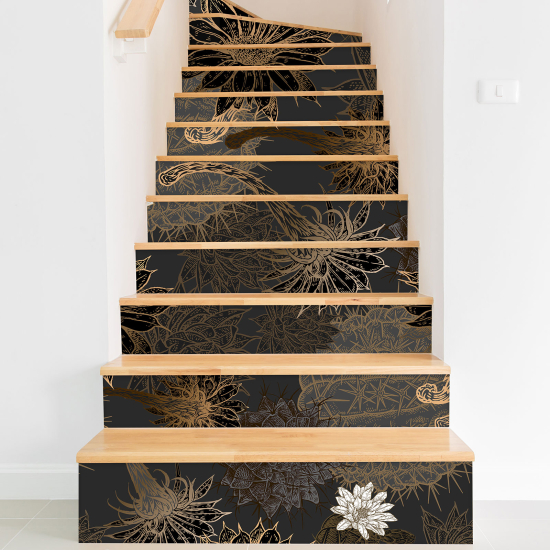 Stair riser stickers - Flowers