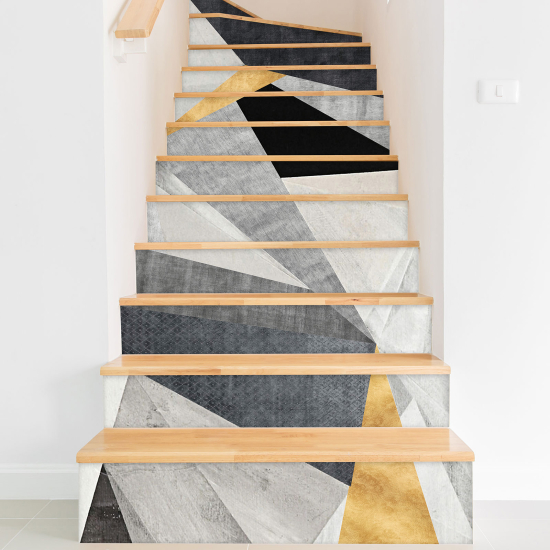 Stair riser stickers - Geometric Pattern