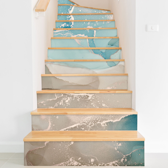 Stair riser stickers - Marbled Effect