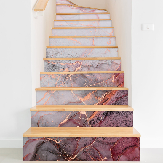 Stair riser stickers - Marbled Effect