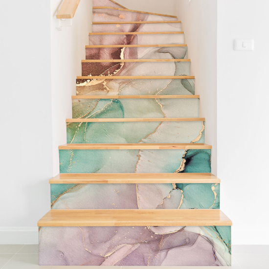 Stair riser stickers - Marbled Effect