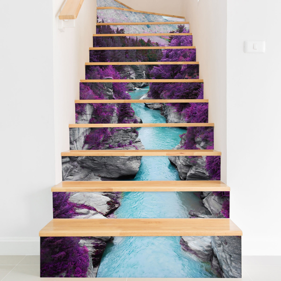 Stair riser stickers - River