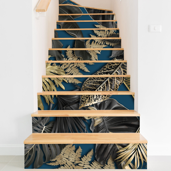 Stair riser stickers - Tropical leaves