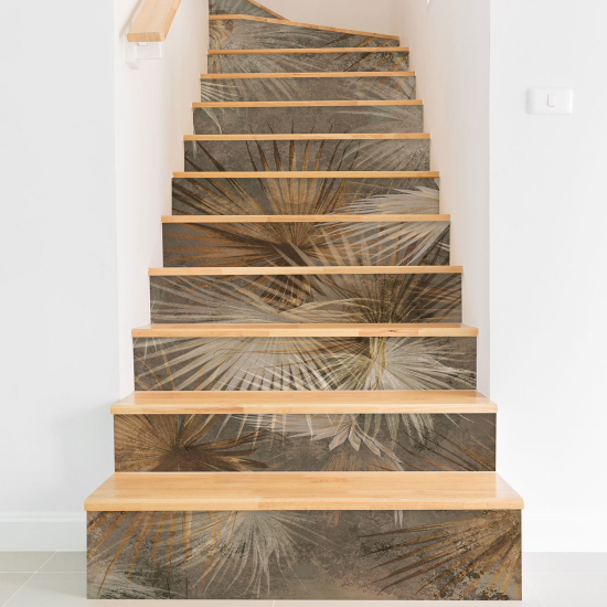 Stair riser stickers - Tropical leaves