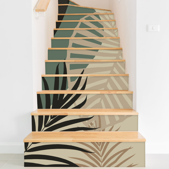 Stair riser stickers - Tropical leaves