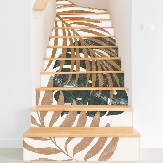 Stair riser stickers - Tropical leaves