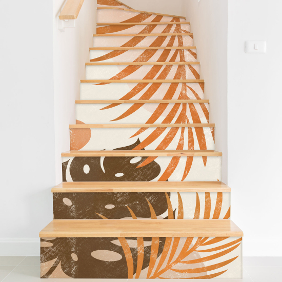 Stair riser stickers - Tropical leaves