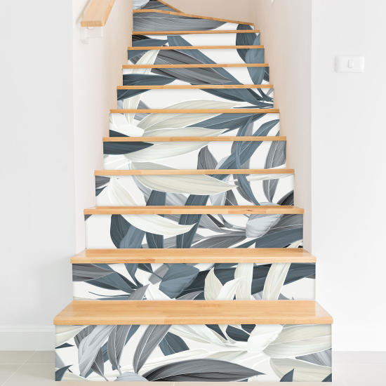 Stair riser stickers - Tropical leaves