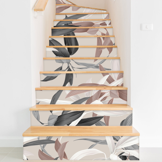 Stair riser stickers - Tropical leaves