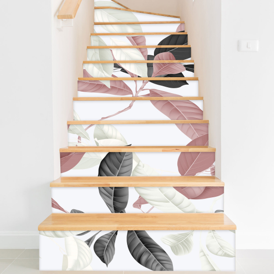 Stair riser stickers - Tropical leaves