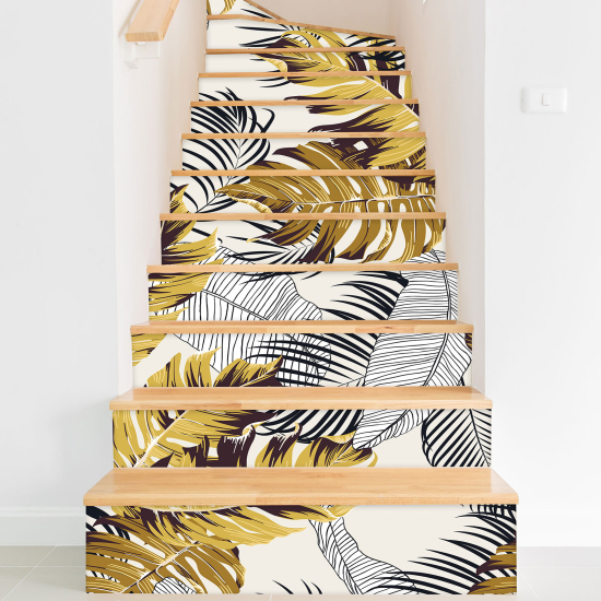 Stair riser stickers - Tropical leaves