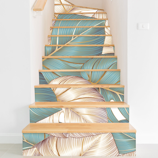 Stair riser stickers - Tropical leaves