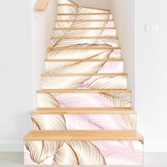 Stair riser stickers - Tropical leaves