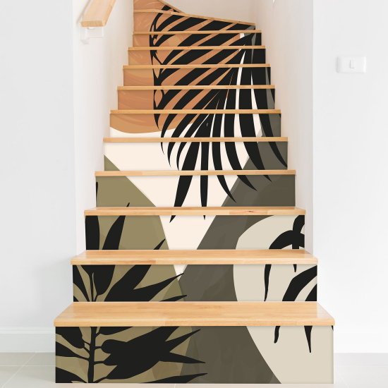 Stair riser stickers - Tropical leaves