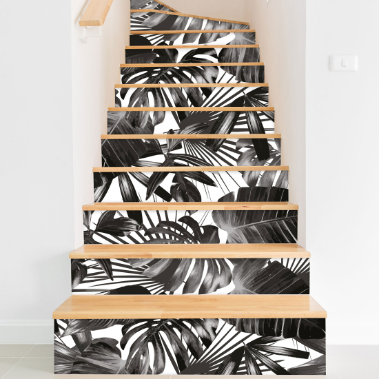 Stair riser stickers - Tropical leaves