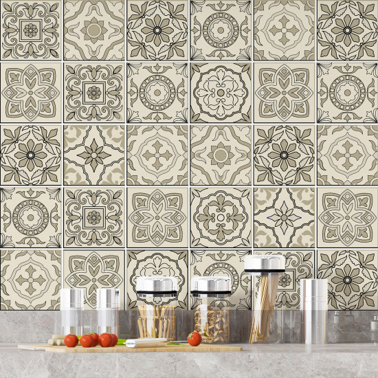 Tiles Stickers - Cement tile pattern