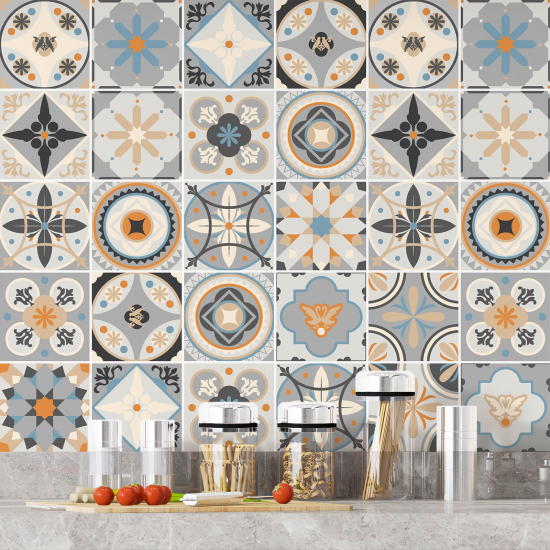 Tiles Stickers - Cement tile pattern