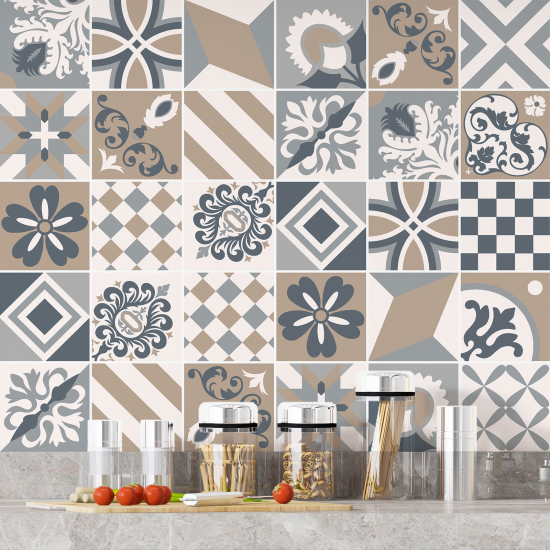 Tiles Stickers - Cement tile pattern