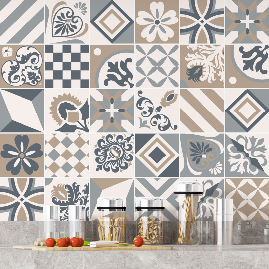 Tiles Stickers - Cement tile pattern