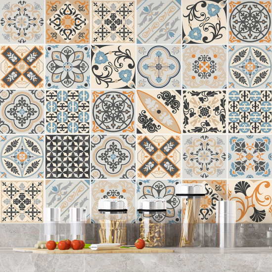 Tiles Stickers - Cement tile pattern