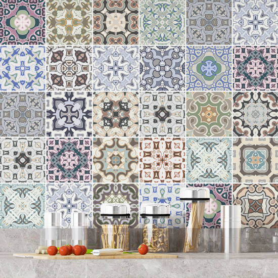 Tiles Stickers - Cement tile pattern