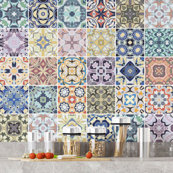 Tiles Stickers - Cement tile pattern