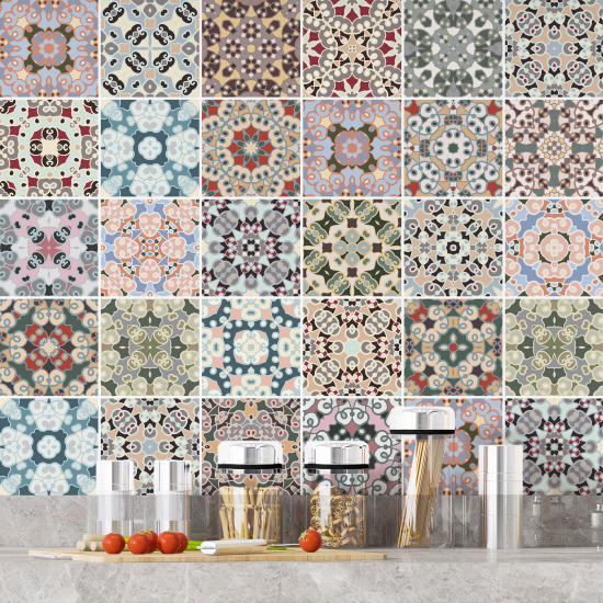 Tiles Stickers - Cement tile pattern