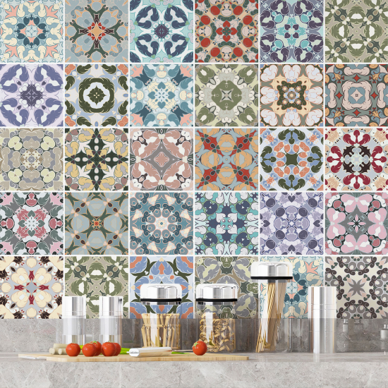 Tiles Stickers - Cement tile pattern