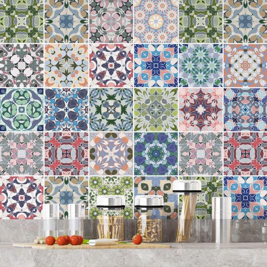 Tiles Stickers - Cement tile pattern