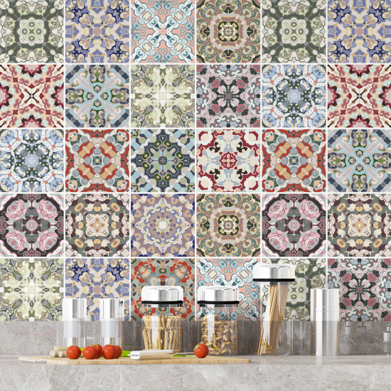 Tiles Stickers - Cement tile pattern